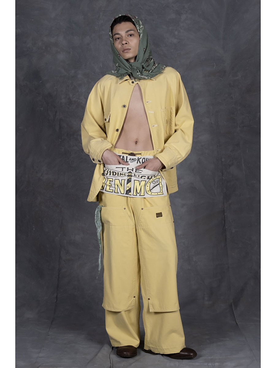 KAPITALキャンバス Wニーイージーバギーパンツ(バナナパッチリメイク) Kapital Canvas W-Knee EASY Baggy Pants (BANANA Patch Remake
