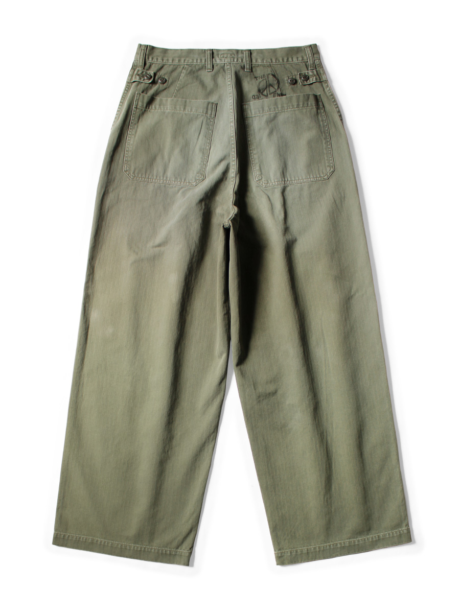 美品 KAPITAL ヘリンボーン スマイルプリント テーパードパンツ コットン 美品 KAPITAL ヘリンボーン スマイルプリント テーパードパンツ