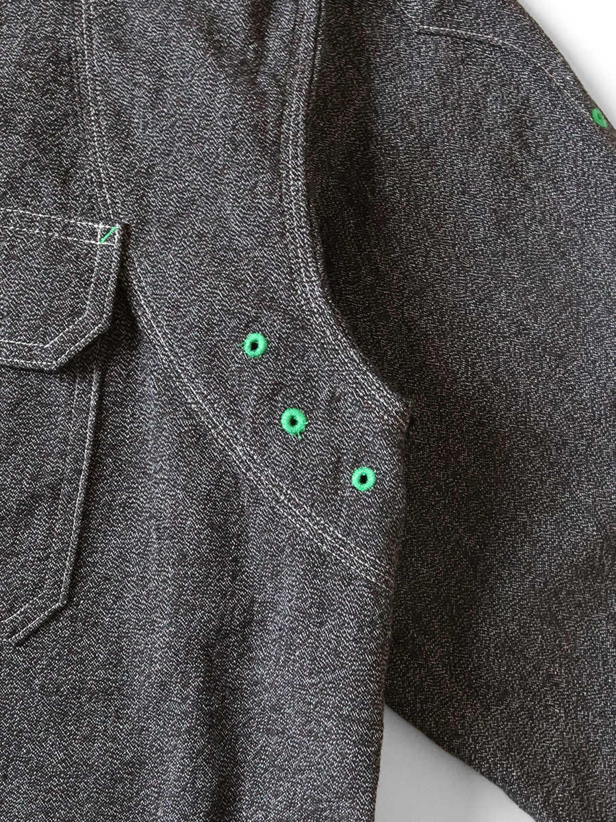 杢シャンブレー BONEパッチベンチレーターワークシャツ | KAPITAL