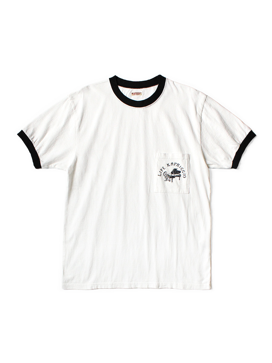 完売品 Golfickers 半袖T baycurrent コラボ　M ホワイト 20/-天竺 リンガーポケT(LIFE KAPRICCIOpt) | KAPITAL