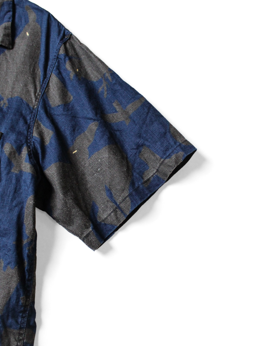 フレンチクロスリネン GUIDING LIGHT カラス抜染 アロハシャツ | KAPITAL