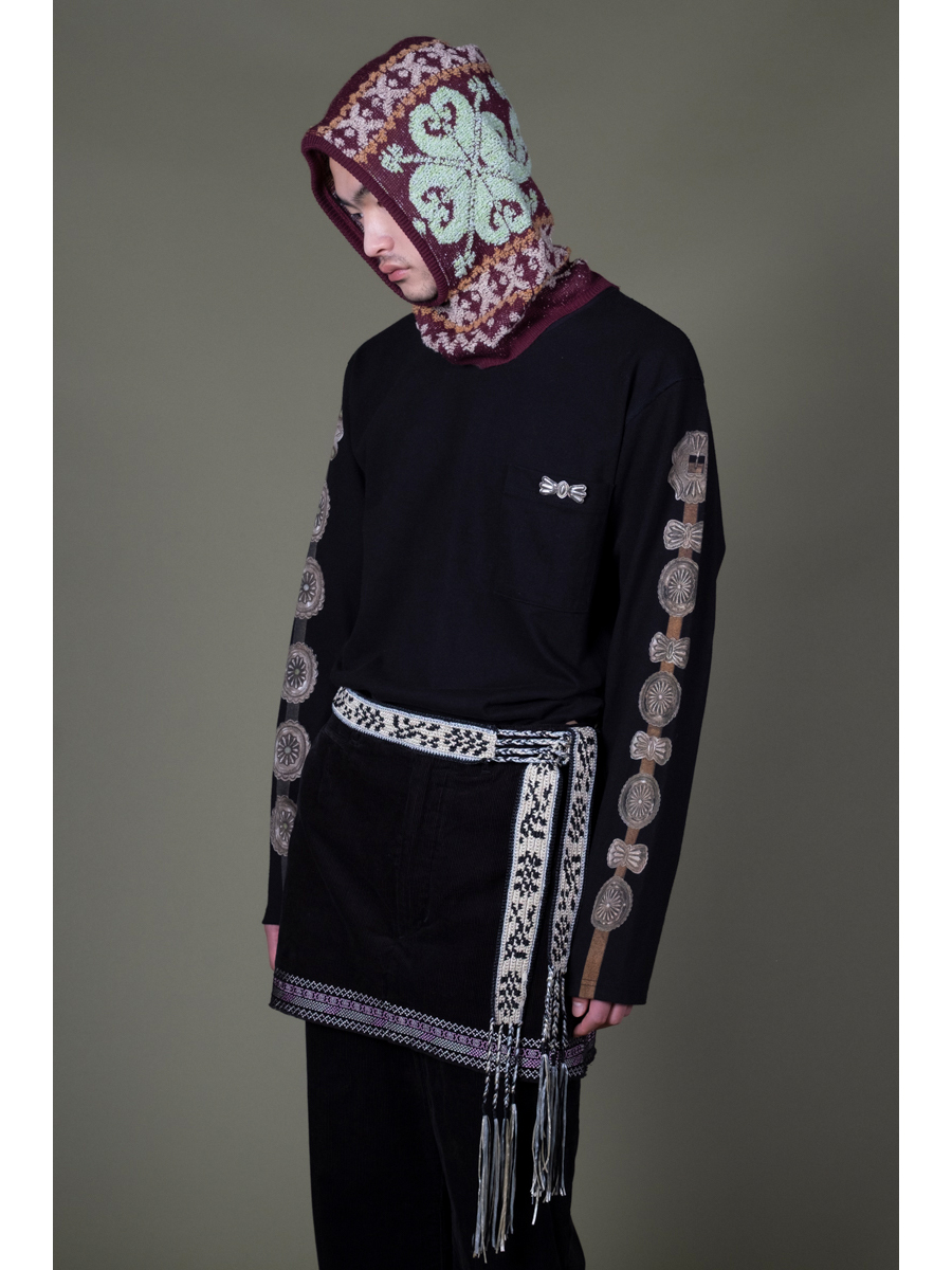 16/-度詰め天竺 クルーポケロンT(コンチョベルトスリーブ) | KAPITAL