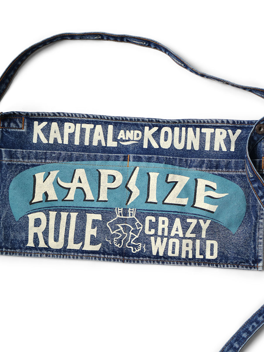 13ozデニム ダメージドショートアドエプロン(KAPSIZE RULEpt