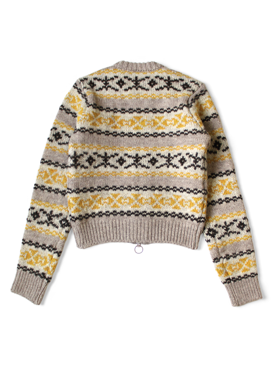 3G ウール Yellowknifeフェアアイル ZIPショートカーディガン | KAPITAL