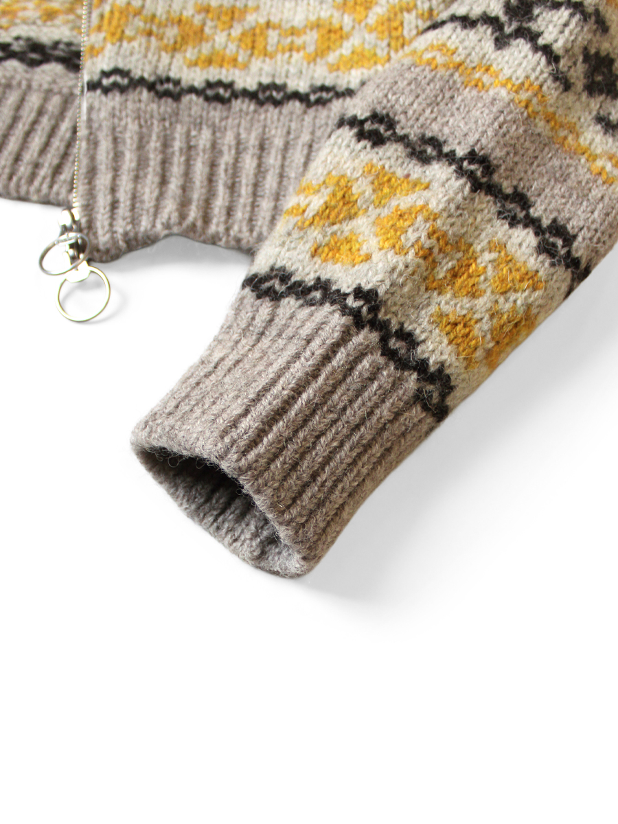 3G ウール Yellowknifeフェアアイル ZIPショートカーディガン | KAPITAL