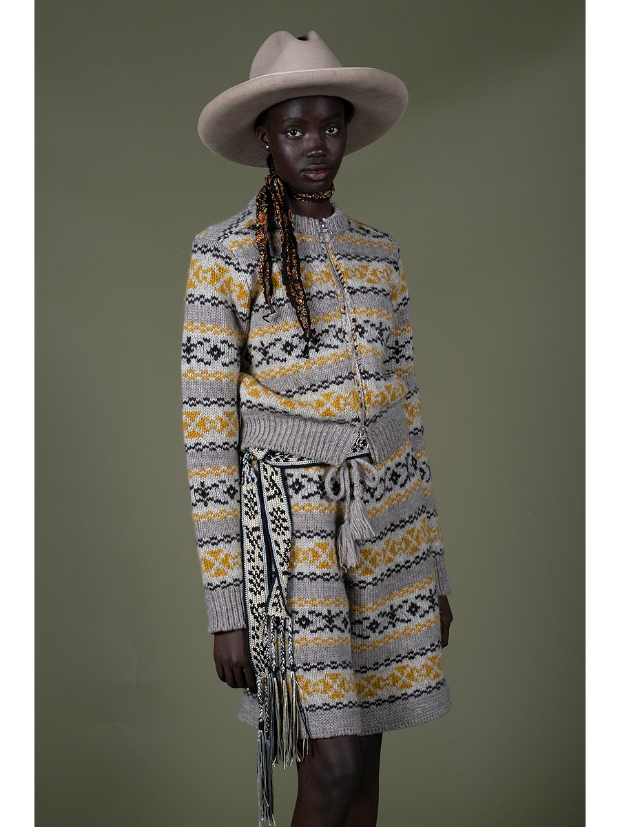 3G ウール Yellowknifeフェアアイル ZIPショートカーディガン | KAPITAL