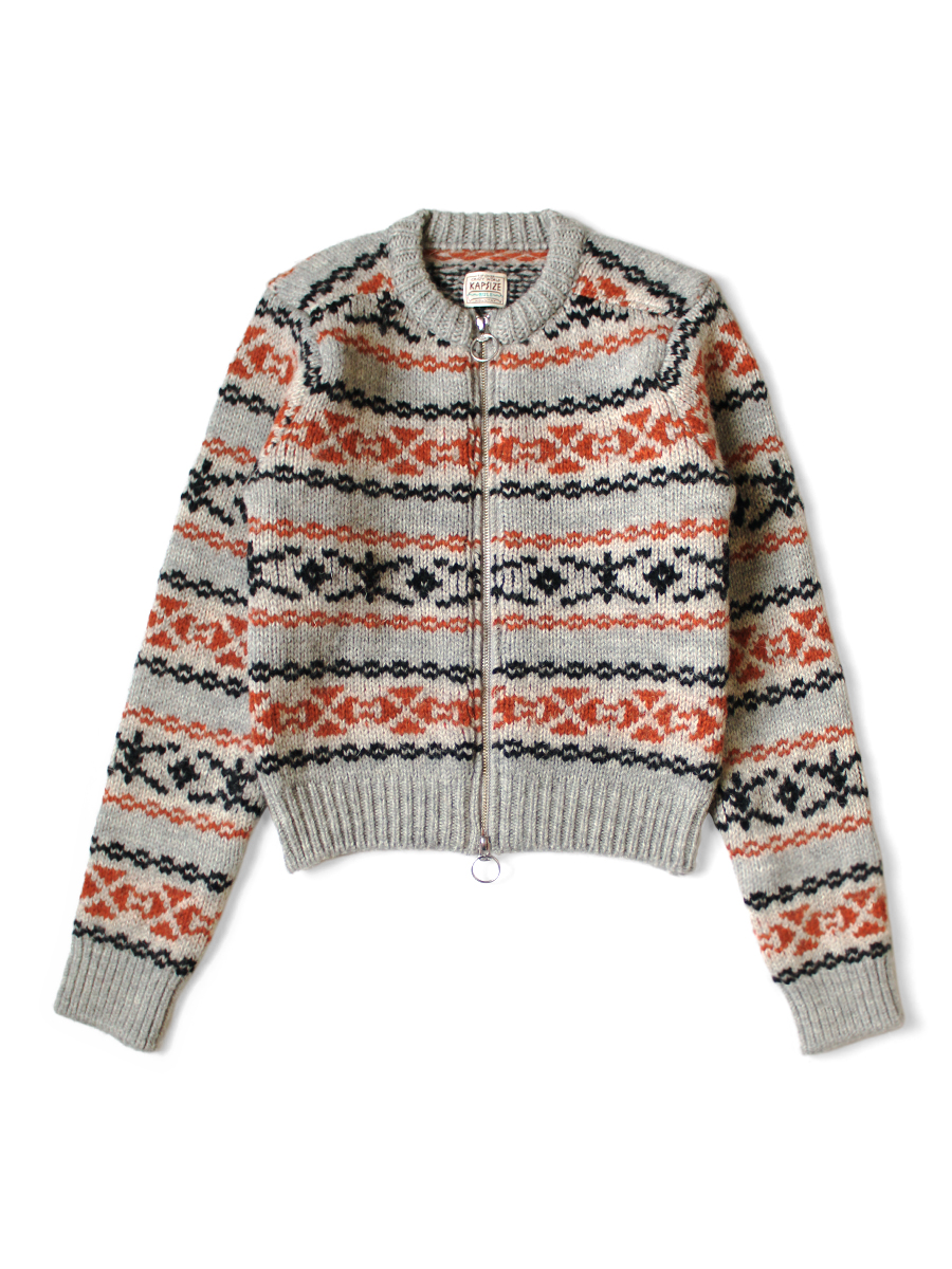 3G ウール Yellowknifeフェアアイル ZIPショートカーディガン | KAPITAL