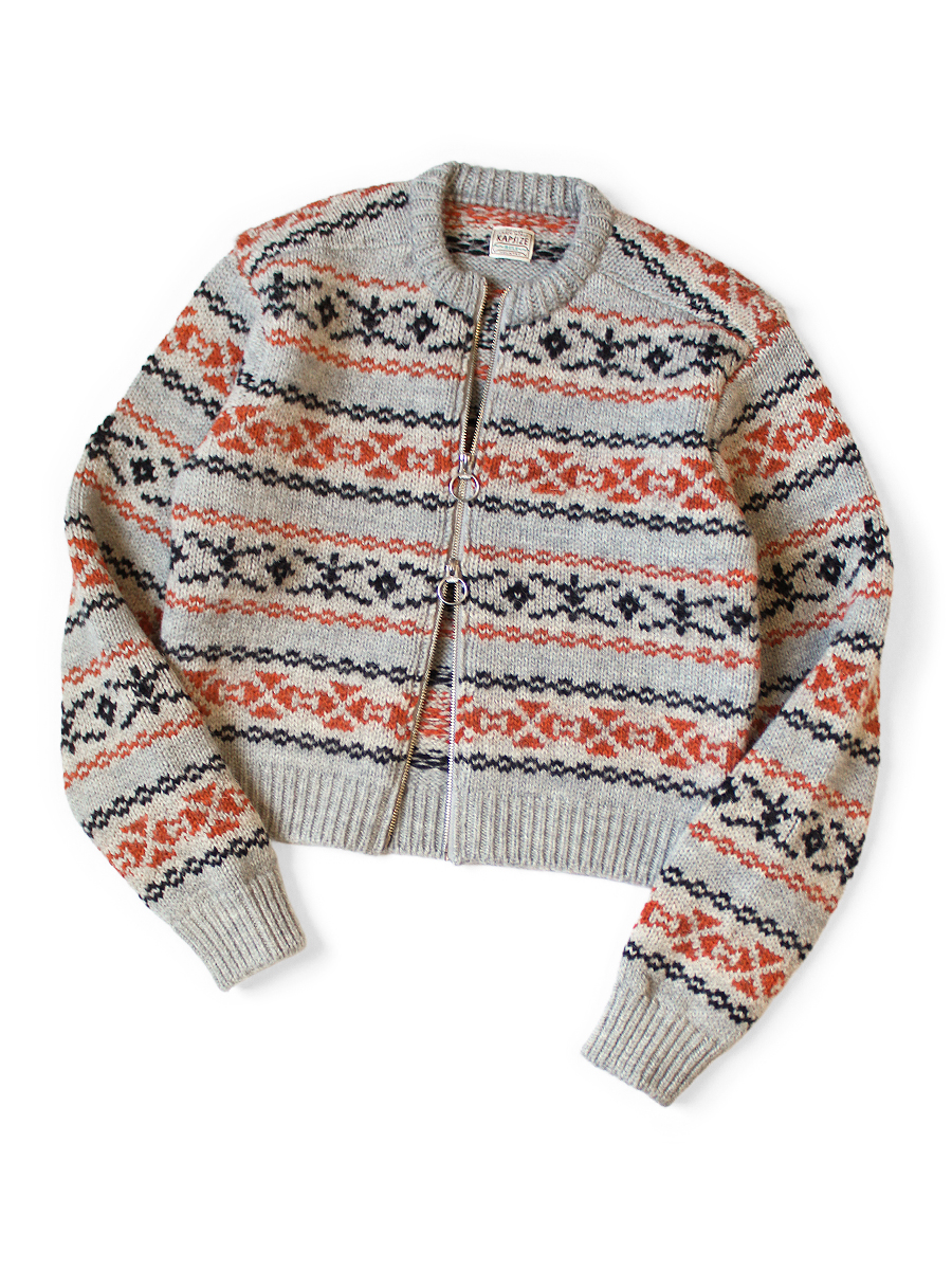 3G ウール Yellowknifeフェアアイル ZIPショートカーディガン | KAPITAL