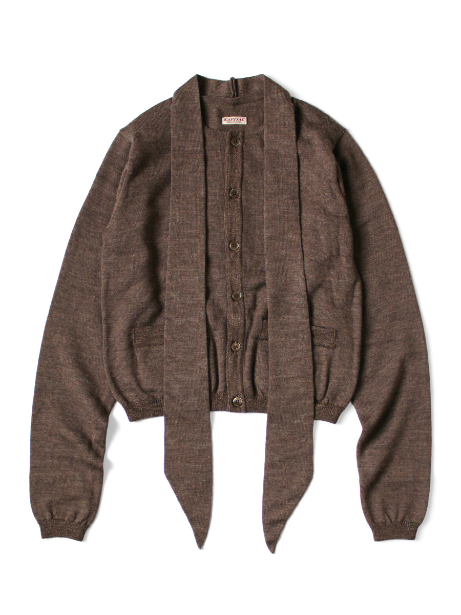 kapital ボーンニットカーディガン Kapital 7G Wool FairIsle BONE ZIP Short Cardigan | Orange | Canoe Club