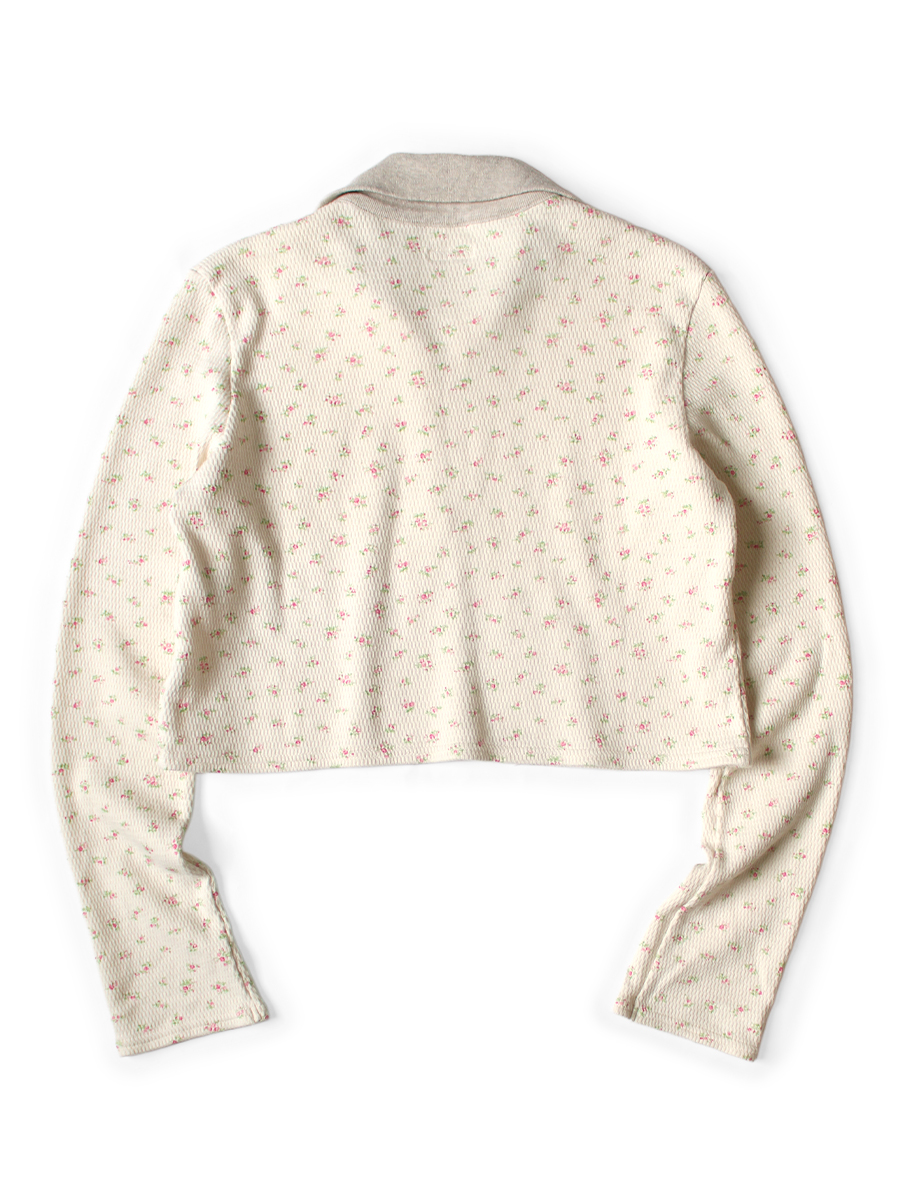 ワッフル天竺 小花pt ハーフZIPクロップドロンT | KAPITAL