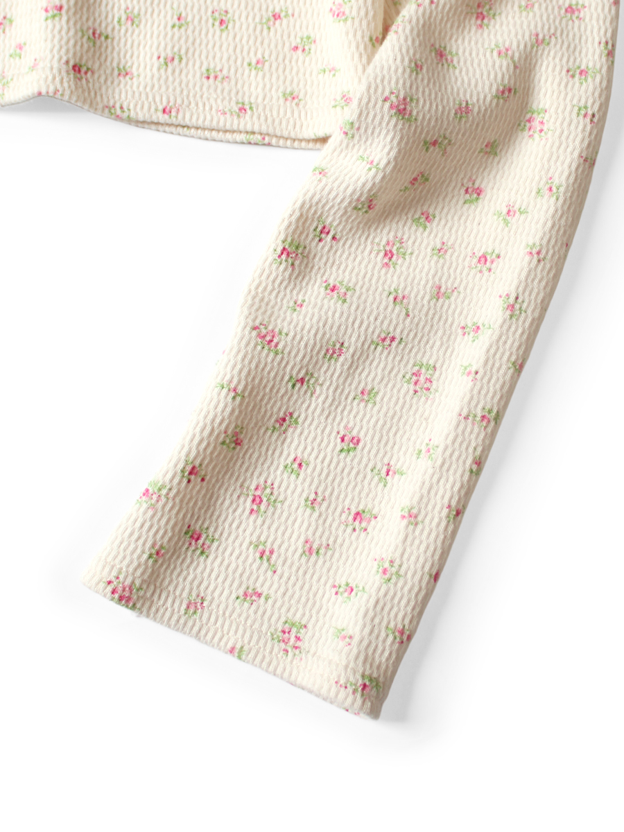 ワッフル天竺 小花pt ハーフZIPクロップドロンT | KAPITAL