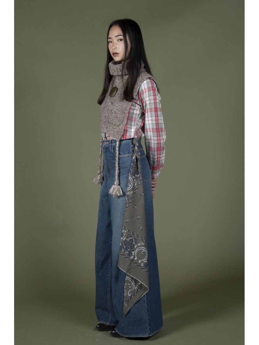 14ozデニム 5P SKITTLEバギーパンツ（加工） | KAPITAL