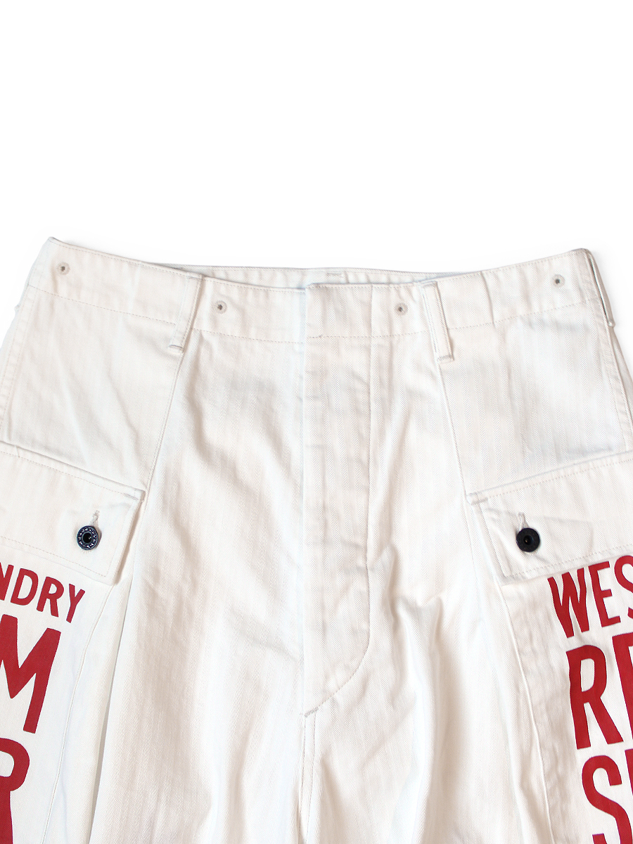 ヘリンボン ジャンボモンキーパンツ(ファクトリーリペアpt & 刺繍