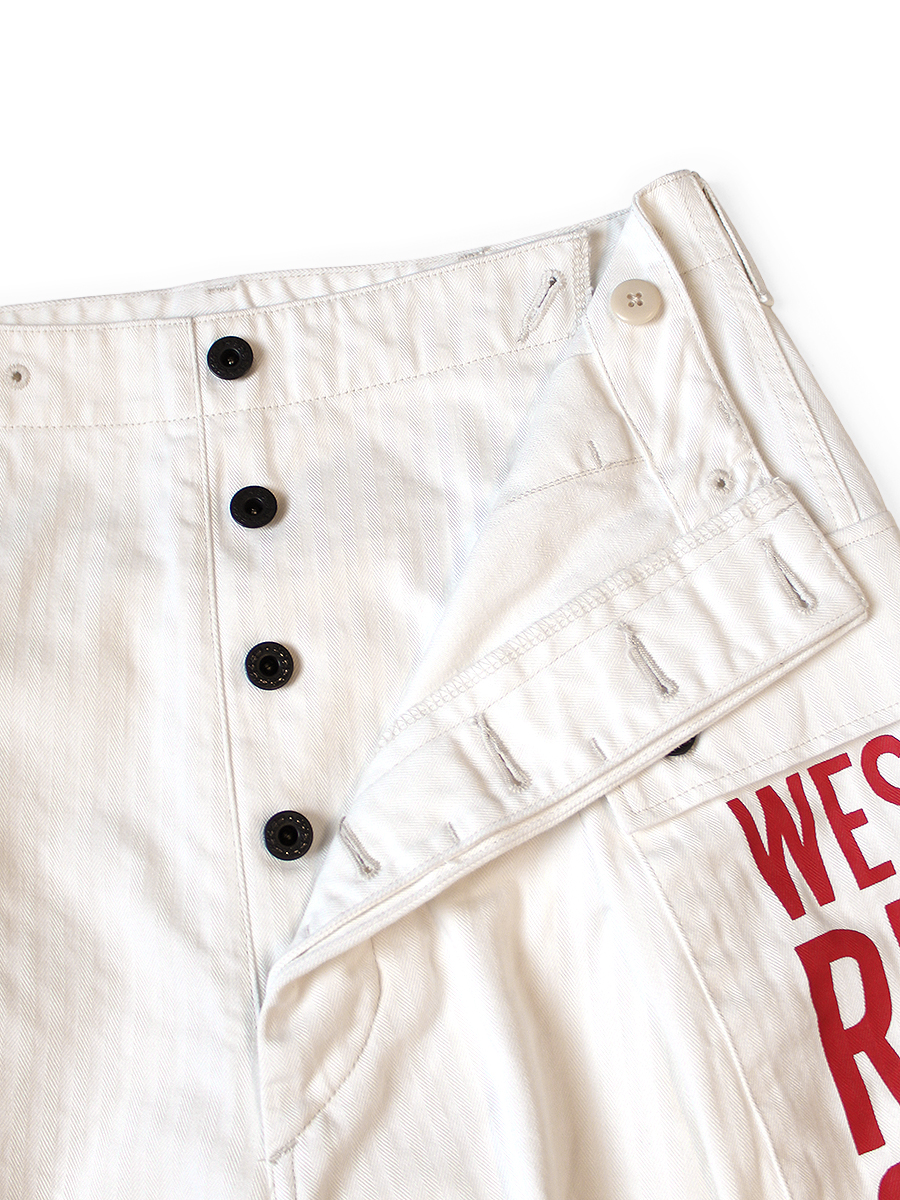 ヘリンボン ジャンボモンキーパンツ(ファクトリーリペアpt & 刺繍