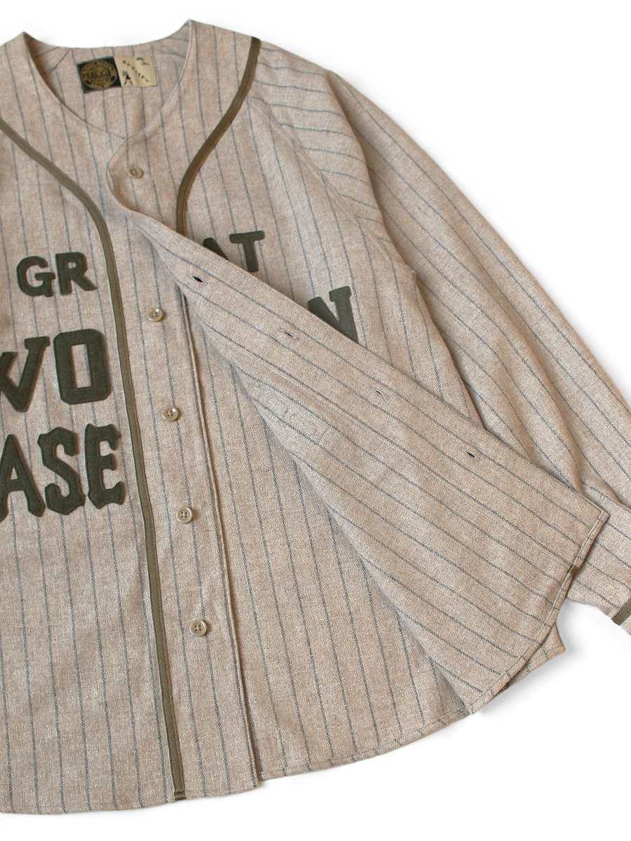 ウールストライプ(太) GREAT WOMEN ベースボールロングスリーブシャツ