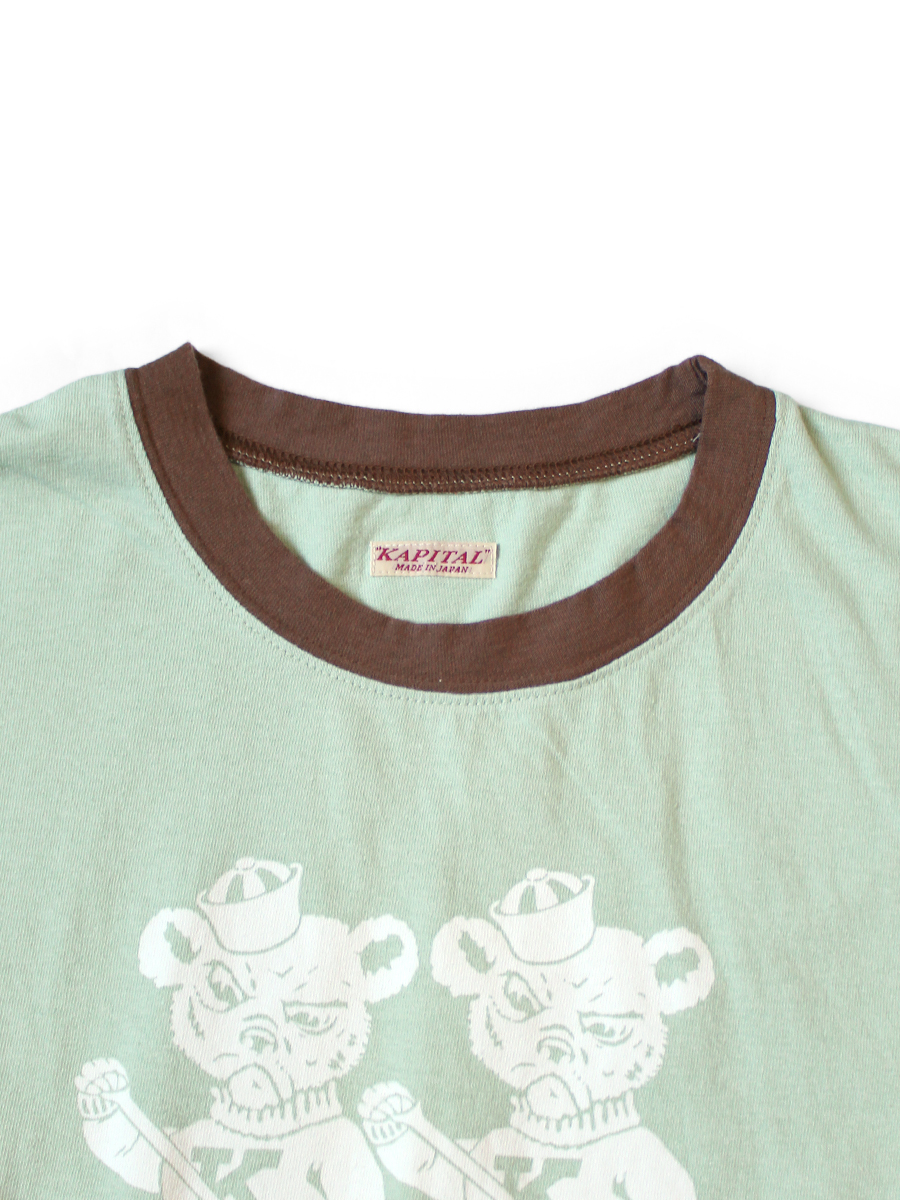 kapital リンガーTシャツ　熊 キャピタル Kapital 天竺リンガーT リトルベア&ハーモニー くま