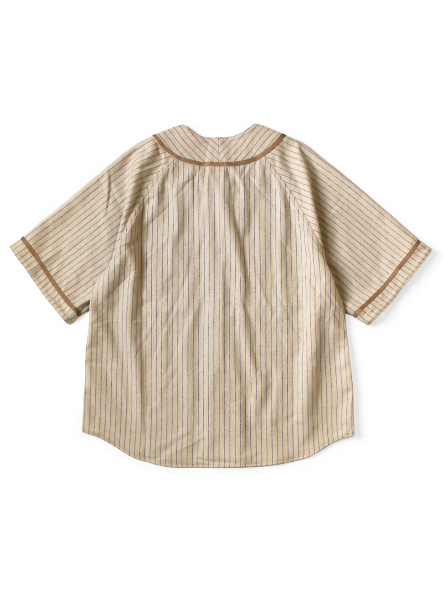 カロッツェリア　ベースボールシャツ　小林可夢偉　福住仁嶺 ウールストライプ(細) GREAT WOMEN ベースボールシャツ | KAPITAL