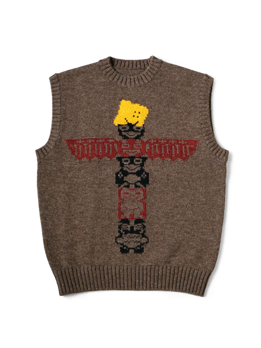 5G ウール PECKISHトーテムポール ベスト | KAPITAL