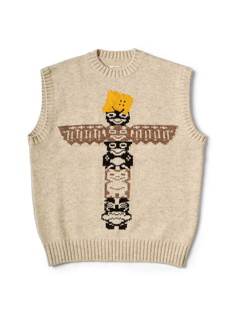 5G ウール PECKISHトーテムポール ベスト | KAPITAL