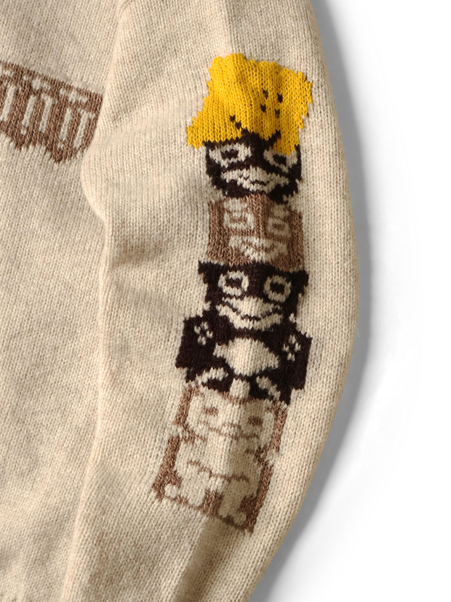 こ*ん様 ハイネック　ウール　ニット 5G ウール PECKISHトーテムポール ハイネックセーター | KAPITAL