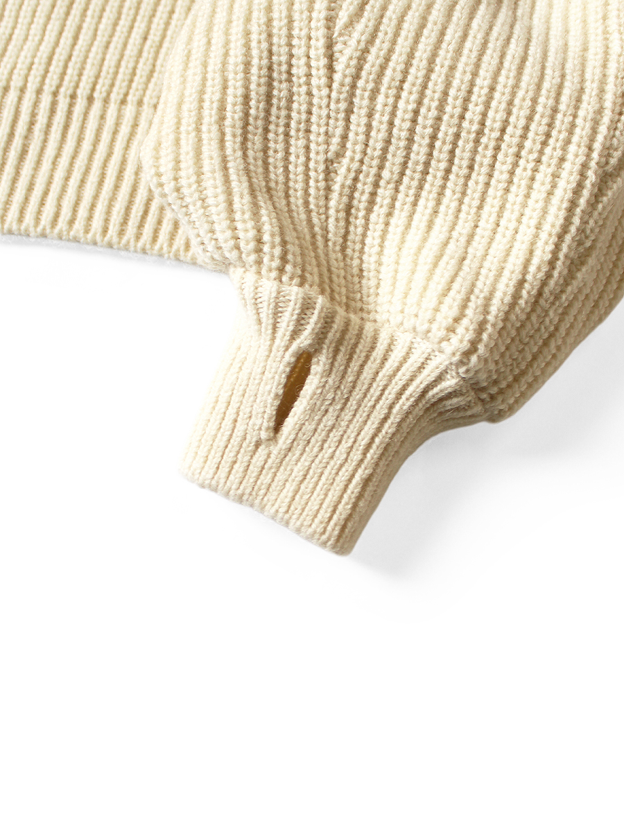 5G ウール 畦編み ベルジスリーブセーター | KAPITAL