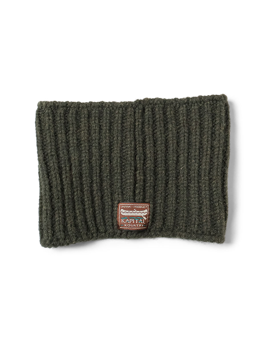 kapitalイヤーマフ ペイズリー タグ付き 羊革 100%wool ウール リブ編み CAP-ONイヤーウォーマー | KAPITAL