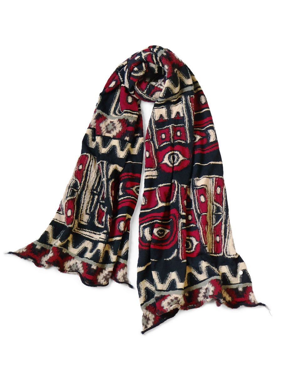 KAPITAL 縮絨　マフラー　ストール 縮絨ウール Alaska-Ravenマフラー | KAPITAL