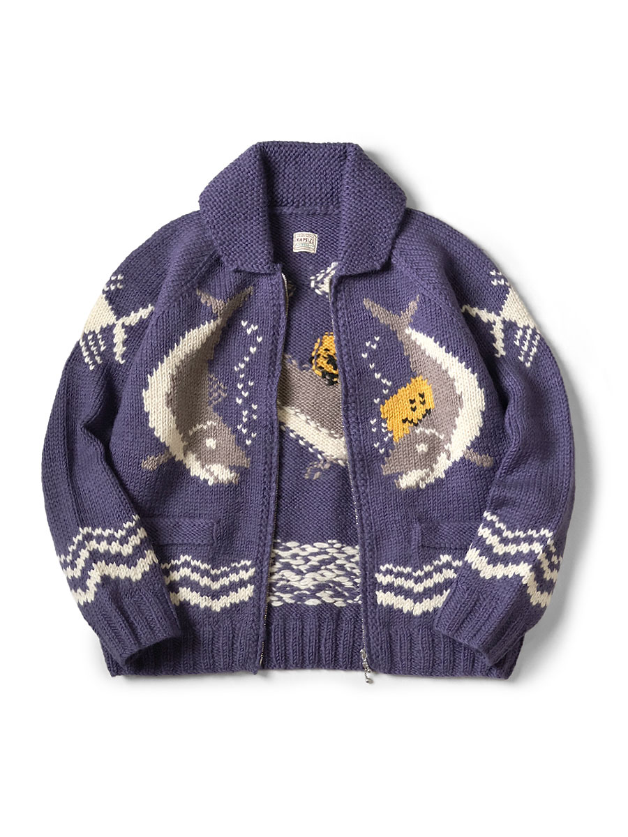 ハンドニット PECKISH TROUT ZIPカーディガン | KAPITAL