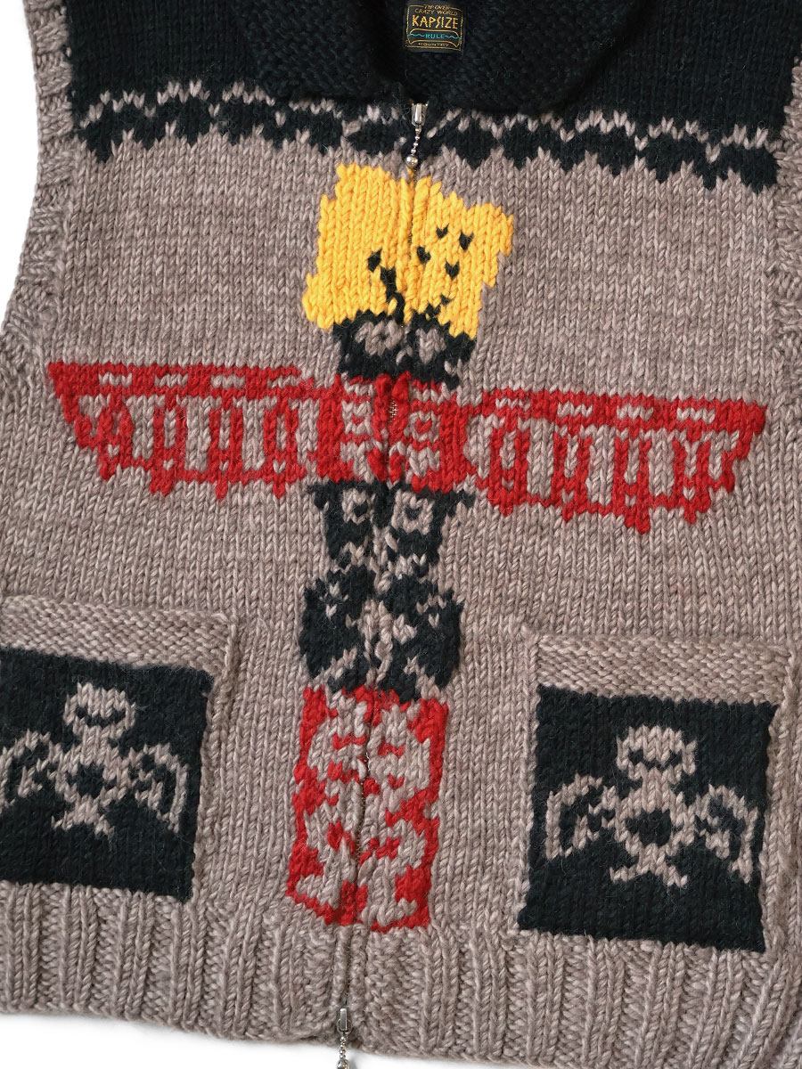 ハンドニット PECKISHトーテムポール ZIPベスト | KAPITAL