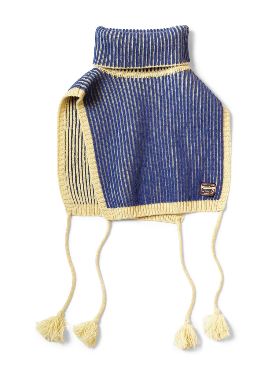 5G ウール ハイネックストライプビブポンチョ | KAPITAL