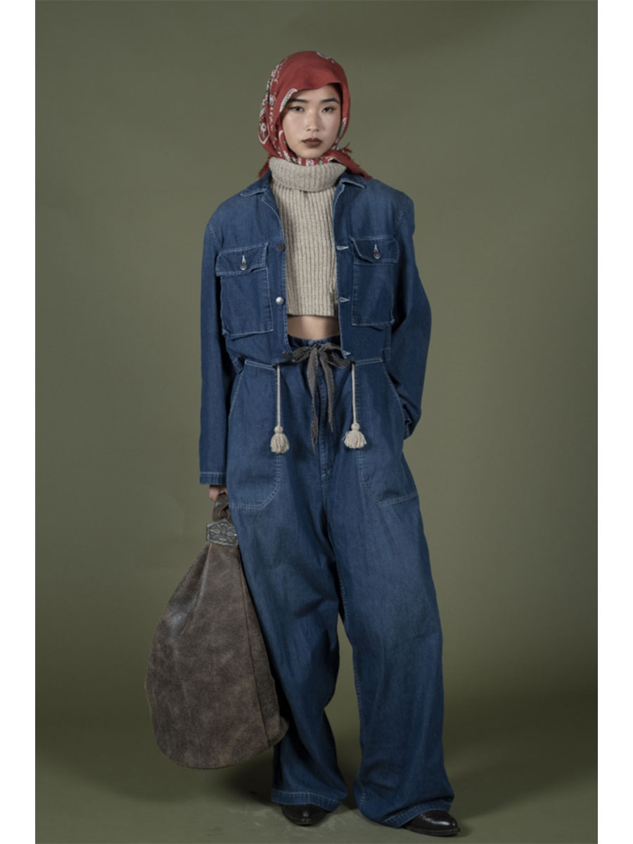 7G ウール 畦編み ハイネックビブポンチョ | KAPITAL