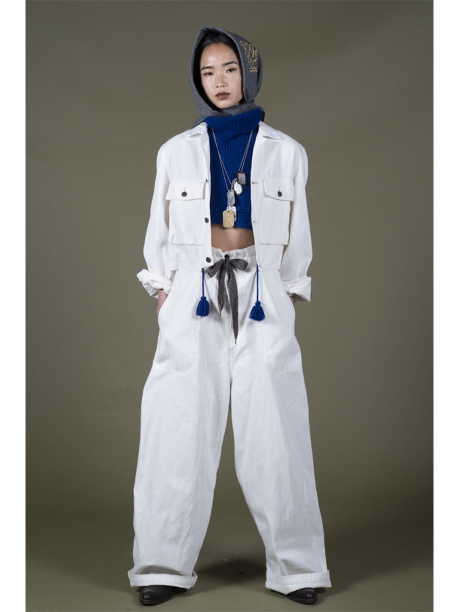 7G ウール 畦編み ハイネックビブポンチョ | KAPITAL