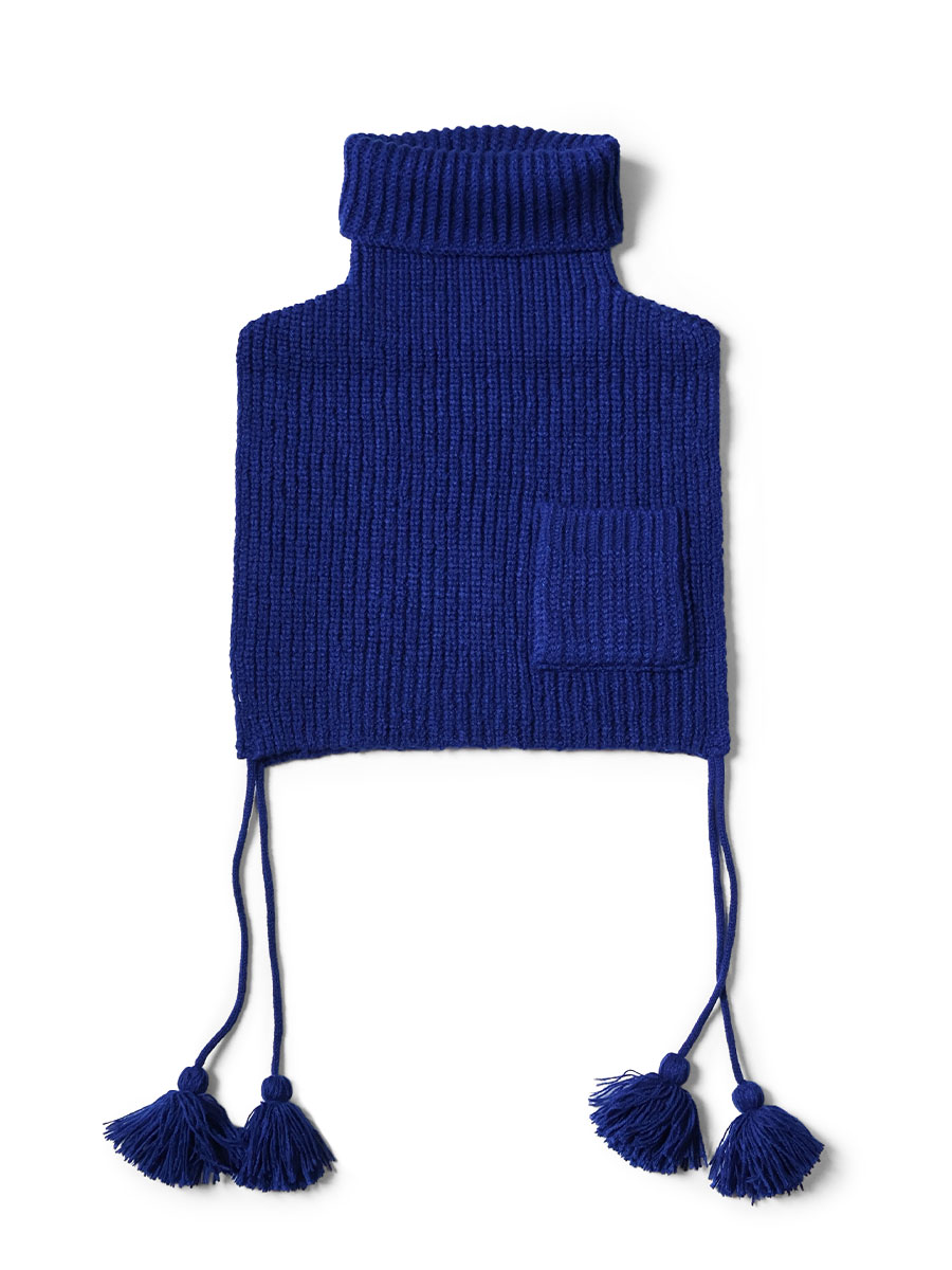 7G ウール 畦編み ハイネックビブポンチョ | KAPITAL