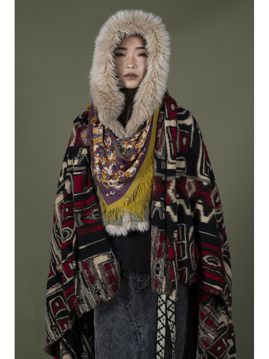 縮絨ウール Alaska-Ravenブランケット | KAPITAL