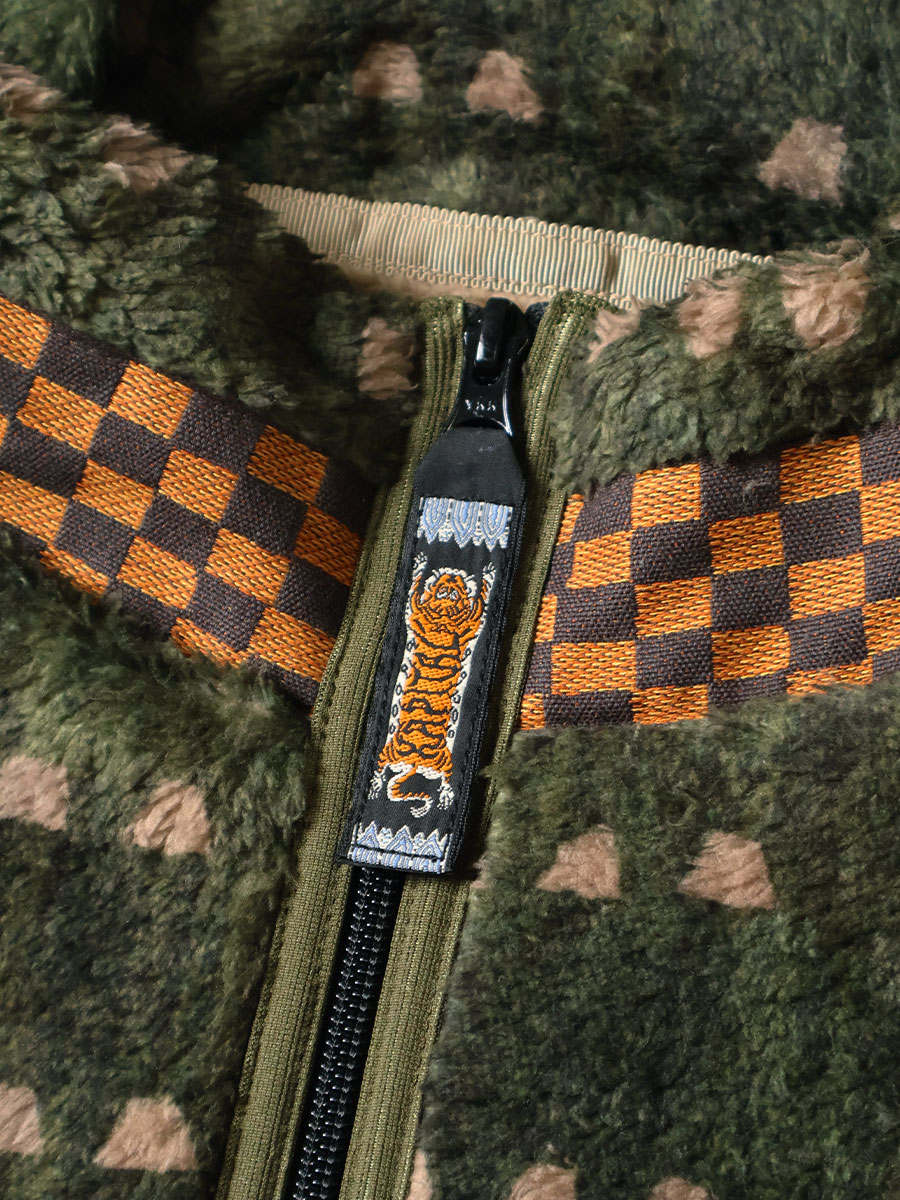 爪菖蒲柄フリース ZIPブルゾン | KAPITAL