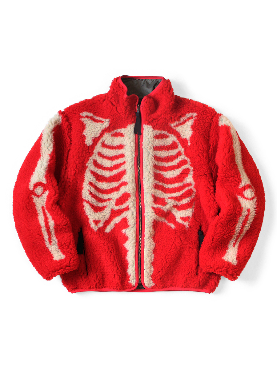 BONE柄ボアフリース リバーシブルブルゾン | KAPITAL