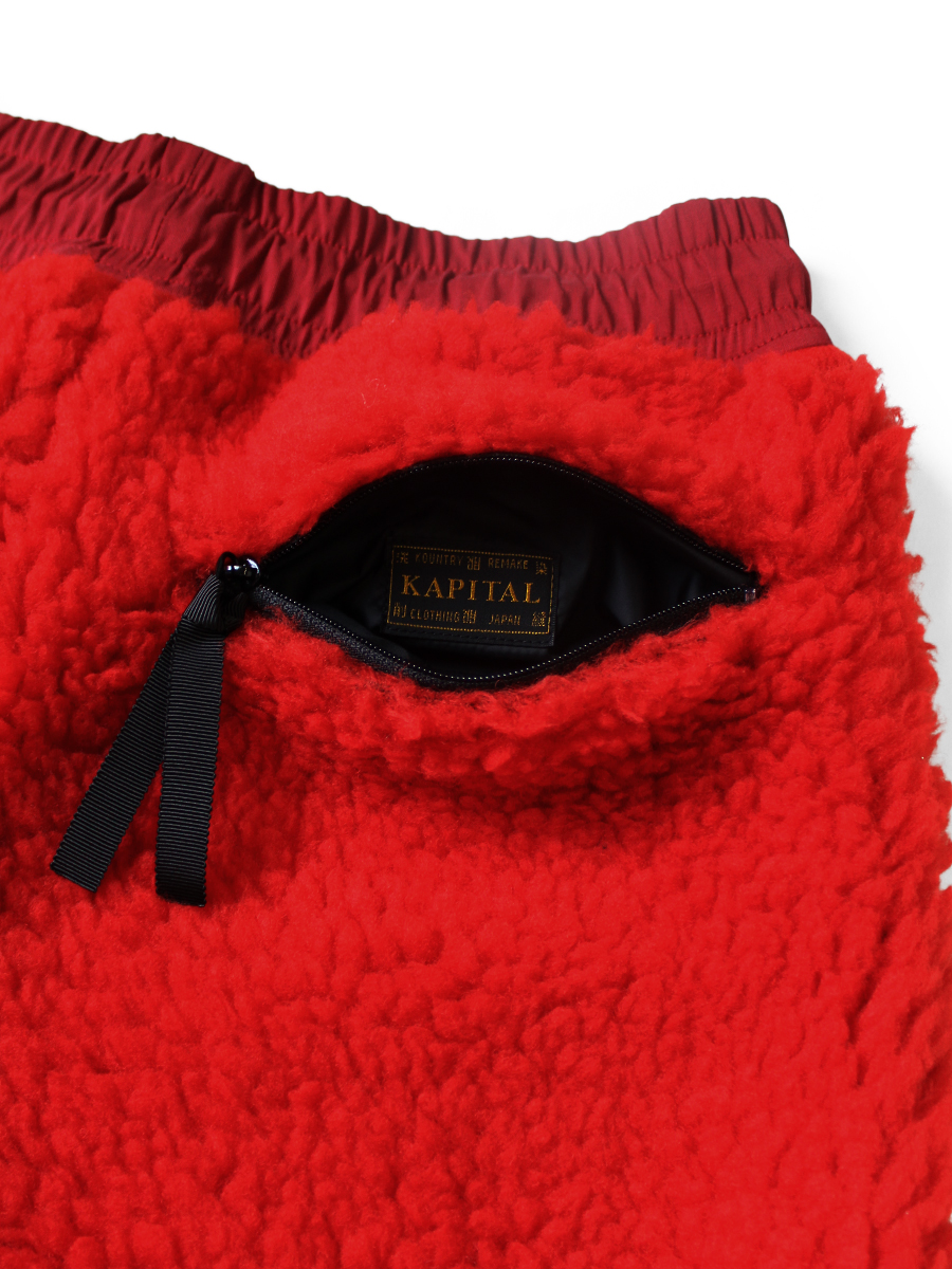 BONE柄ボアフリース イージーパンツ | KAPITAL