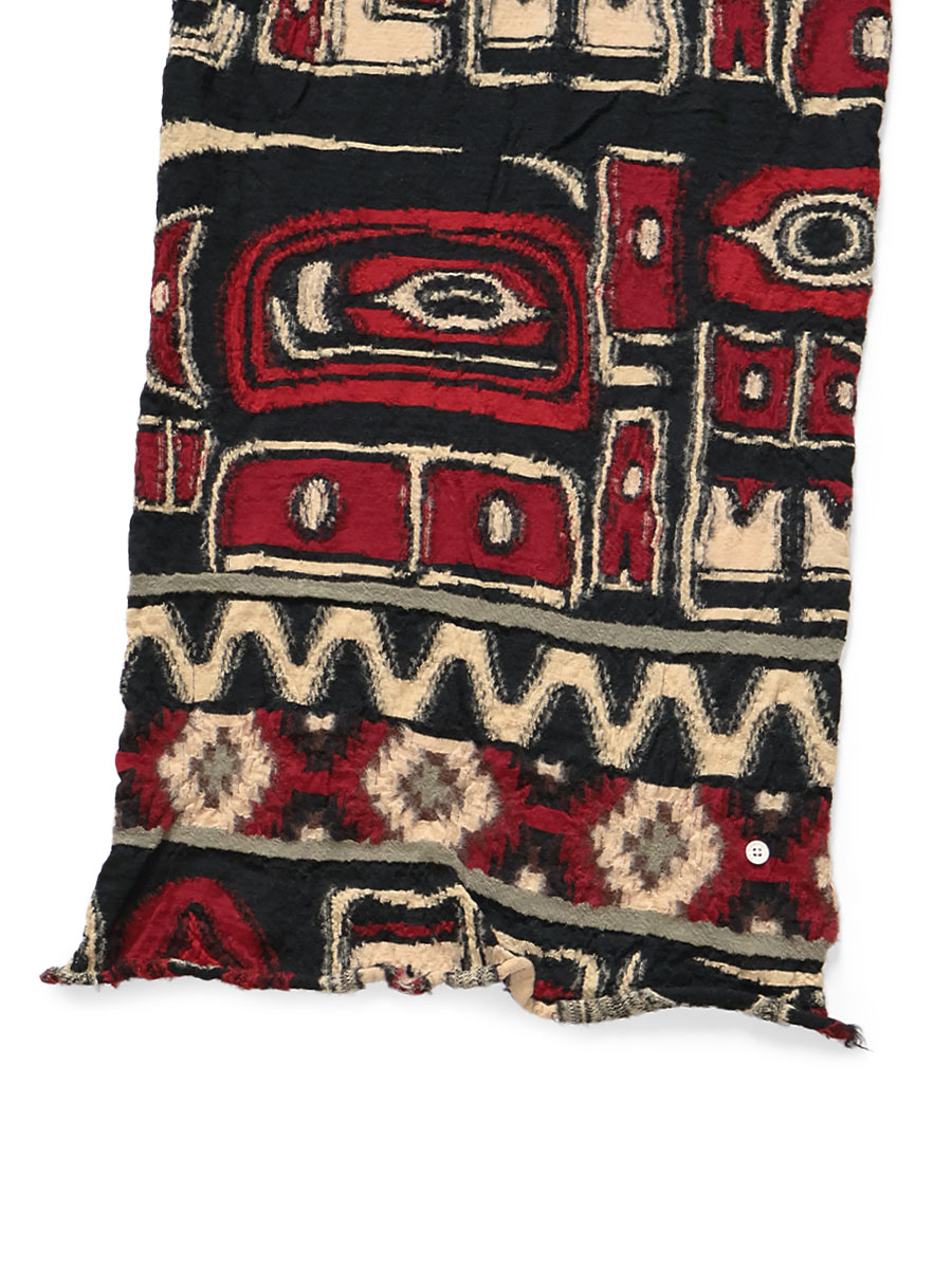 kapital マフラー KAPITAL 縮絨ウール ラメ大鷲マフラー color black/turquoise/enji 縮