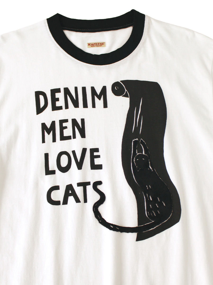 20/-天竺 リンガーT(DENIM MEN LOVE CATS スクラッチpt) | KAPITAL