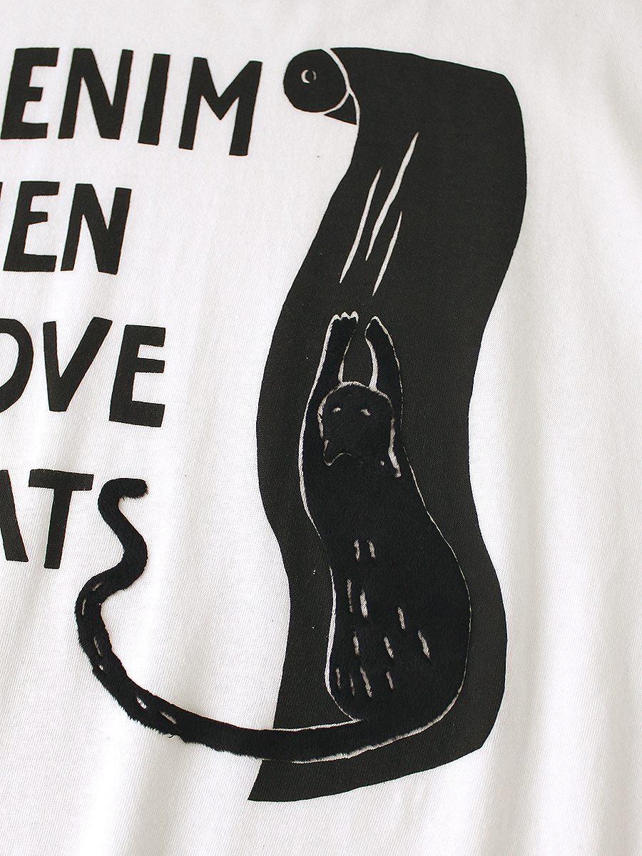 20/-天竺 リンガーT(DENIM MEN LOVE CATS スクラッチpt) | KAPITAL