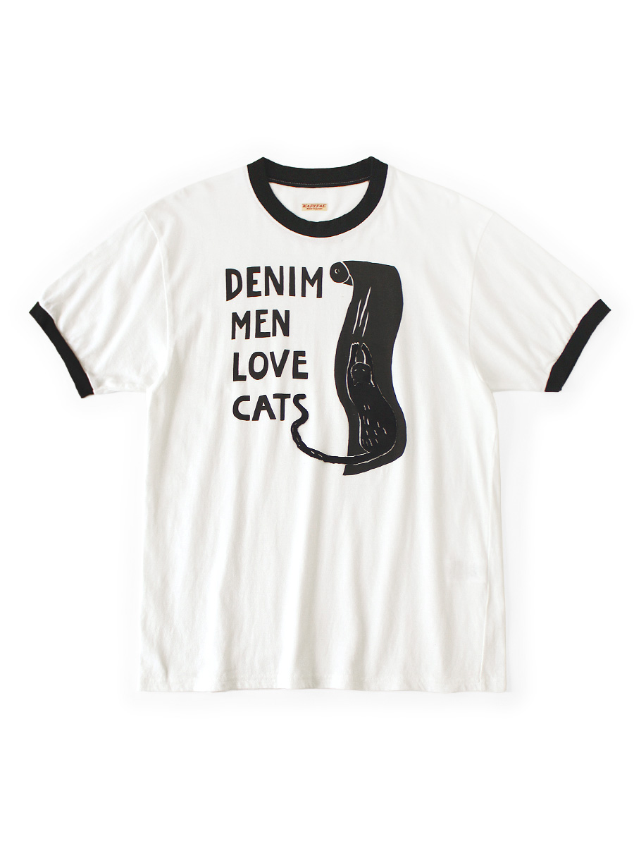 20/-天竺 リンガーT(DENIM MEN LOVE CATS スクラッチpt) | KAPITAL