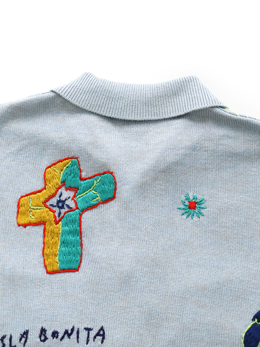 ニット×シャンブレー ポロシャツ（アイスラボニータ刺繍） | KAPITAL