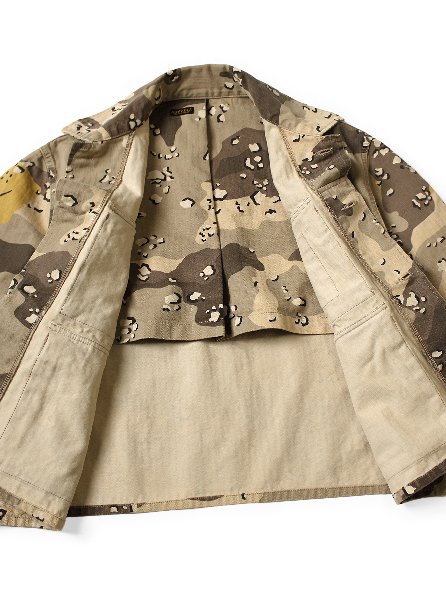 お値下げ‼️Munsingwear カモ柄 ジップアップジャケット レディースM 綿ヘリンボン PECKISH チョコチップカモ柄 ARMY-JKT(short) | KAPITAL